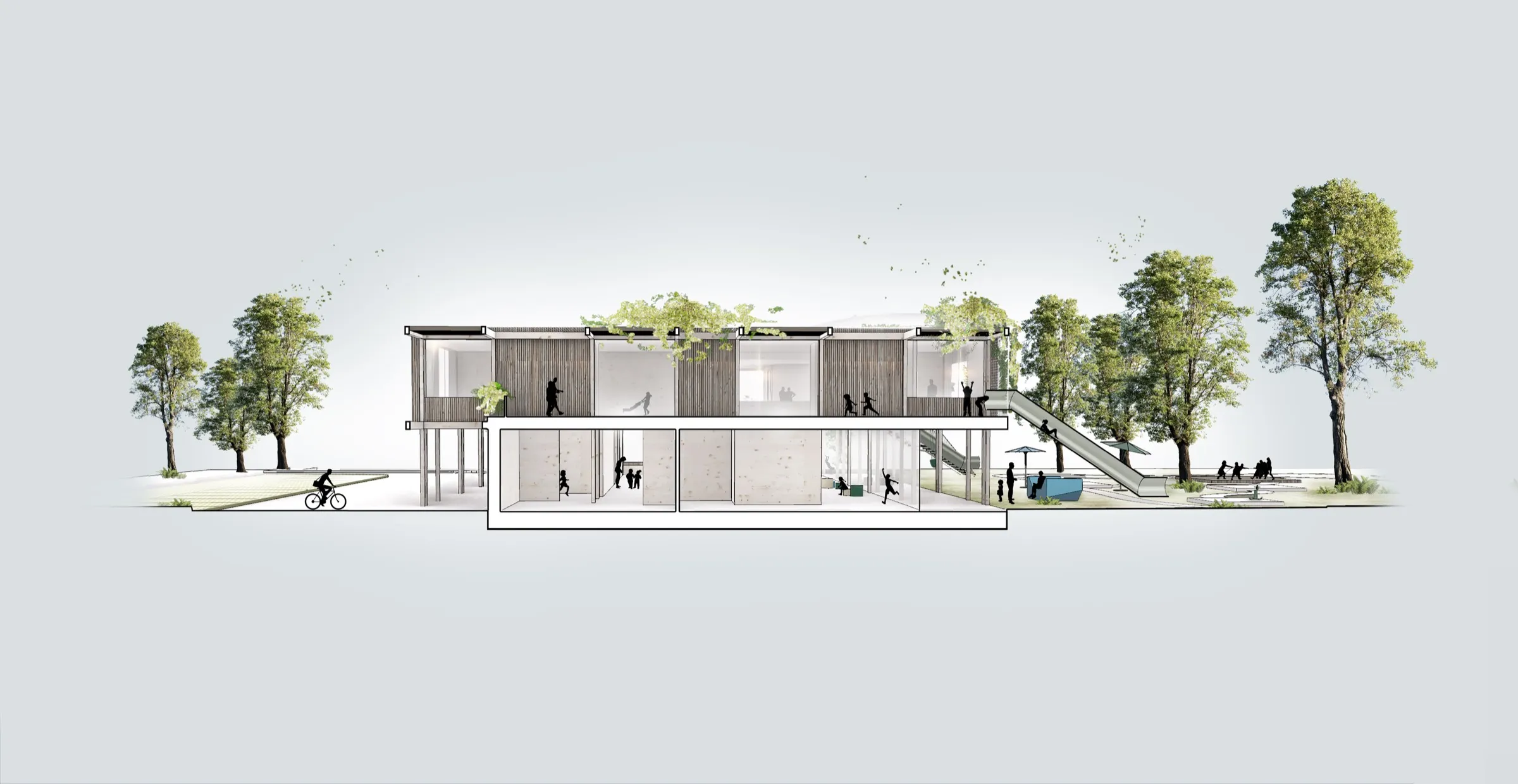 kindergarten wolkersdorf, bildungsbau, wolkersdorf, niederösterreich — ansicht 4