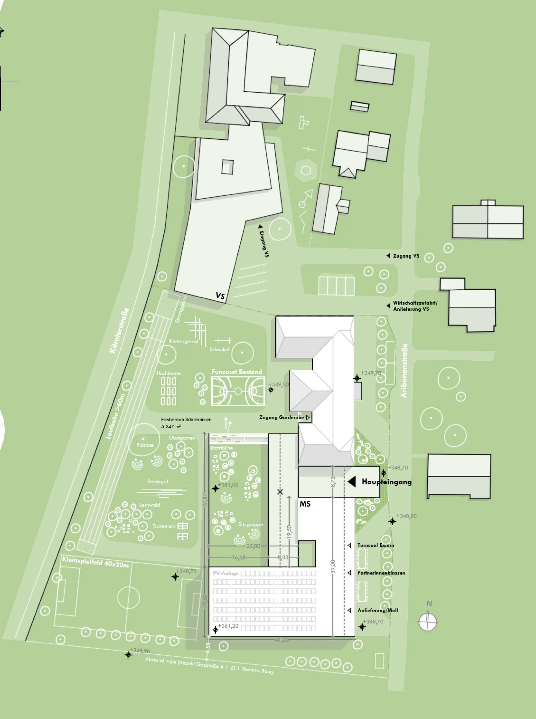 mittelschule straßgang, bildungsbau, graz, steiermark — ansicht 5