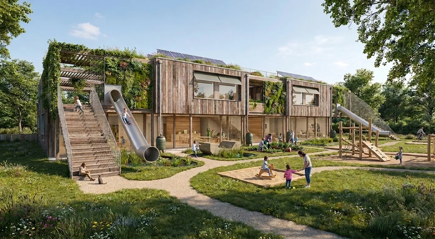 kindergarten wolkersdorf, bildungsbau, wolkersdorf, niederösterreich