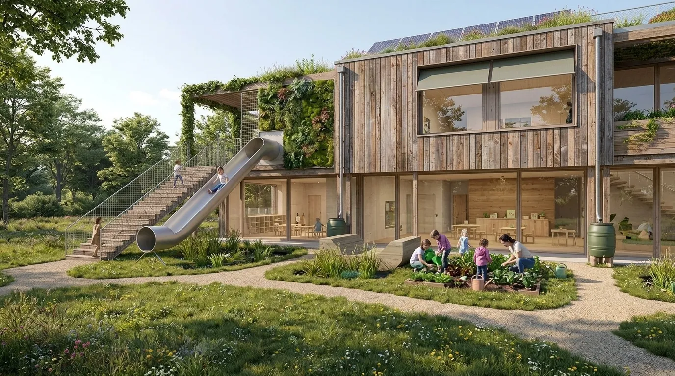 kindergarten wolkersdorf, bildungsbau, wolkersdorf, niederösterreich
